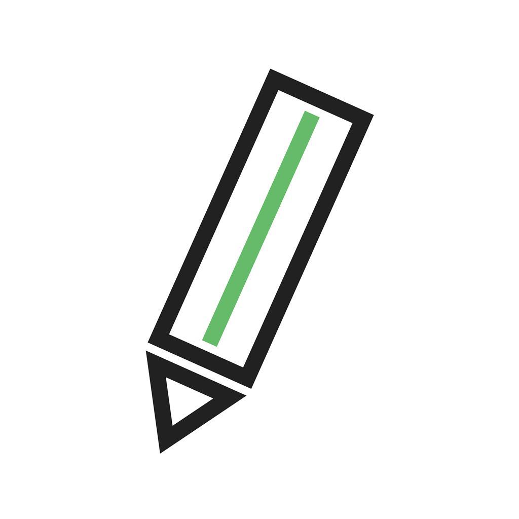 Pencil Line Green Black Icon - IconBunny