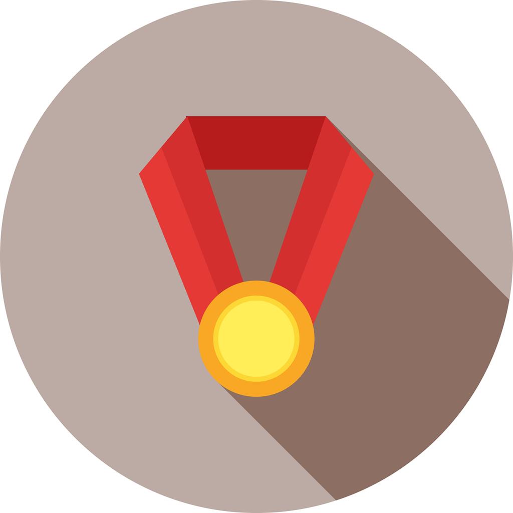 Medal Flat Shadowed Icon - IconBunny