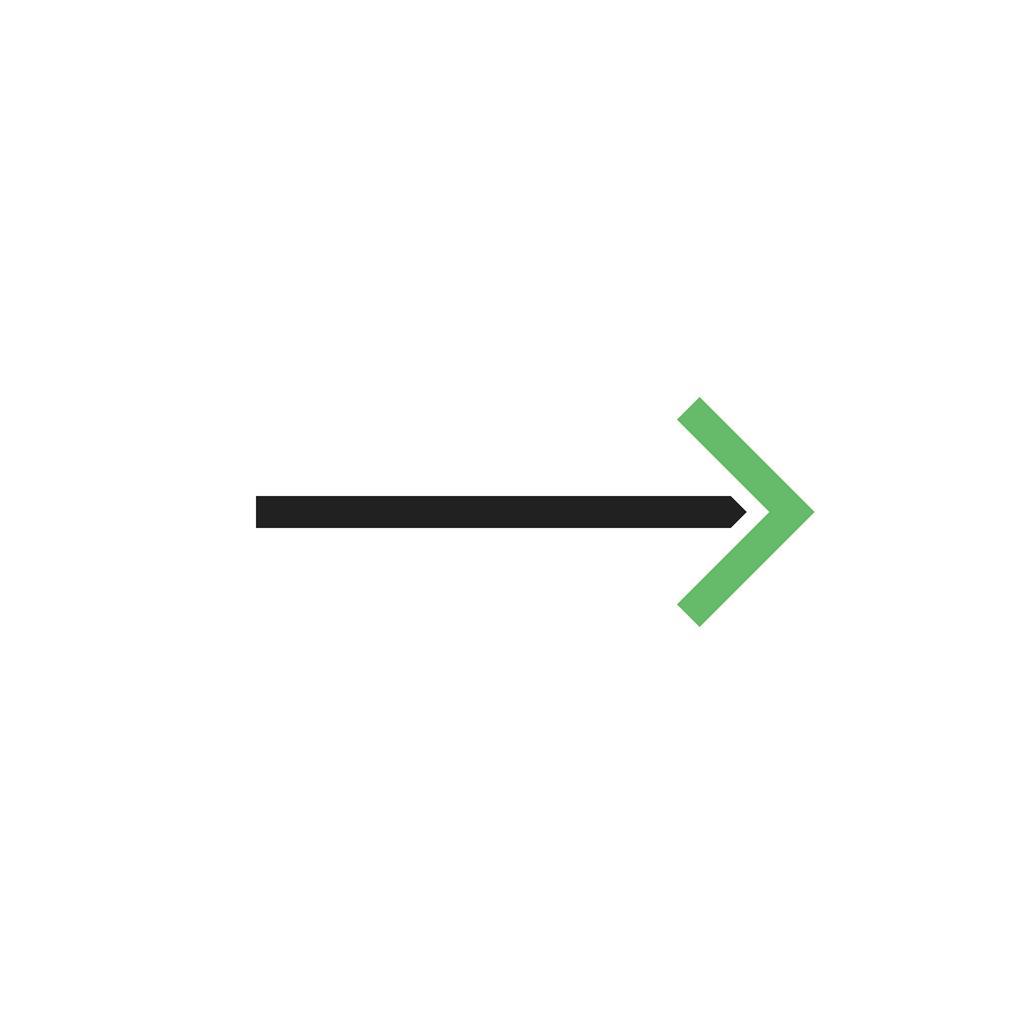 Right Arrow Line Green Black Icon - IconBunny