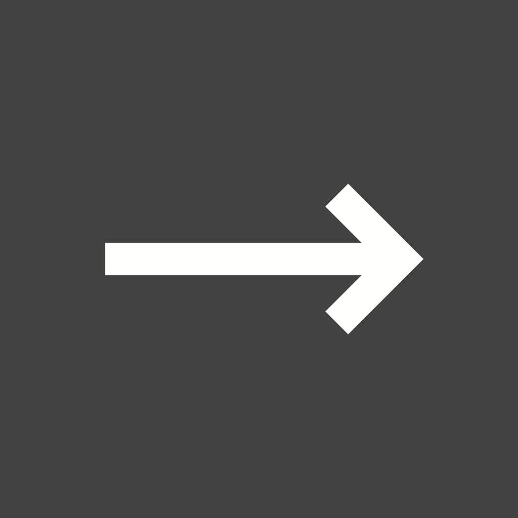 Right Arrow Glyph Inverted Icon - IconBunny