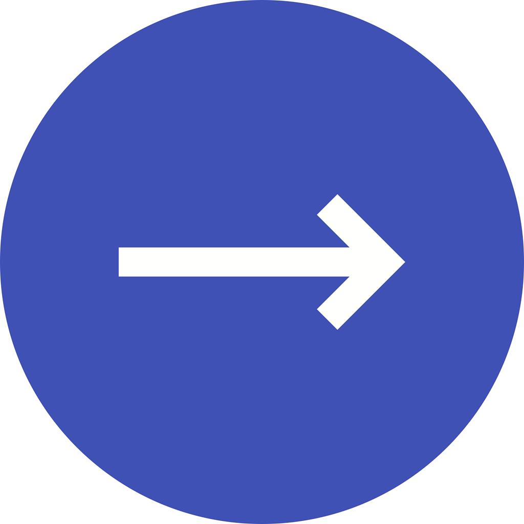 Right Arrow Flat Round Icon - IconBunny