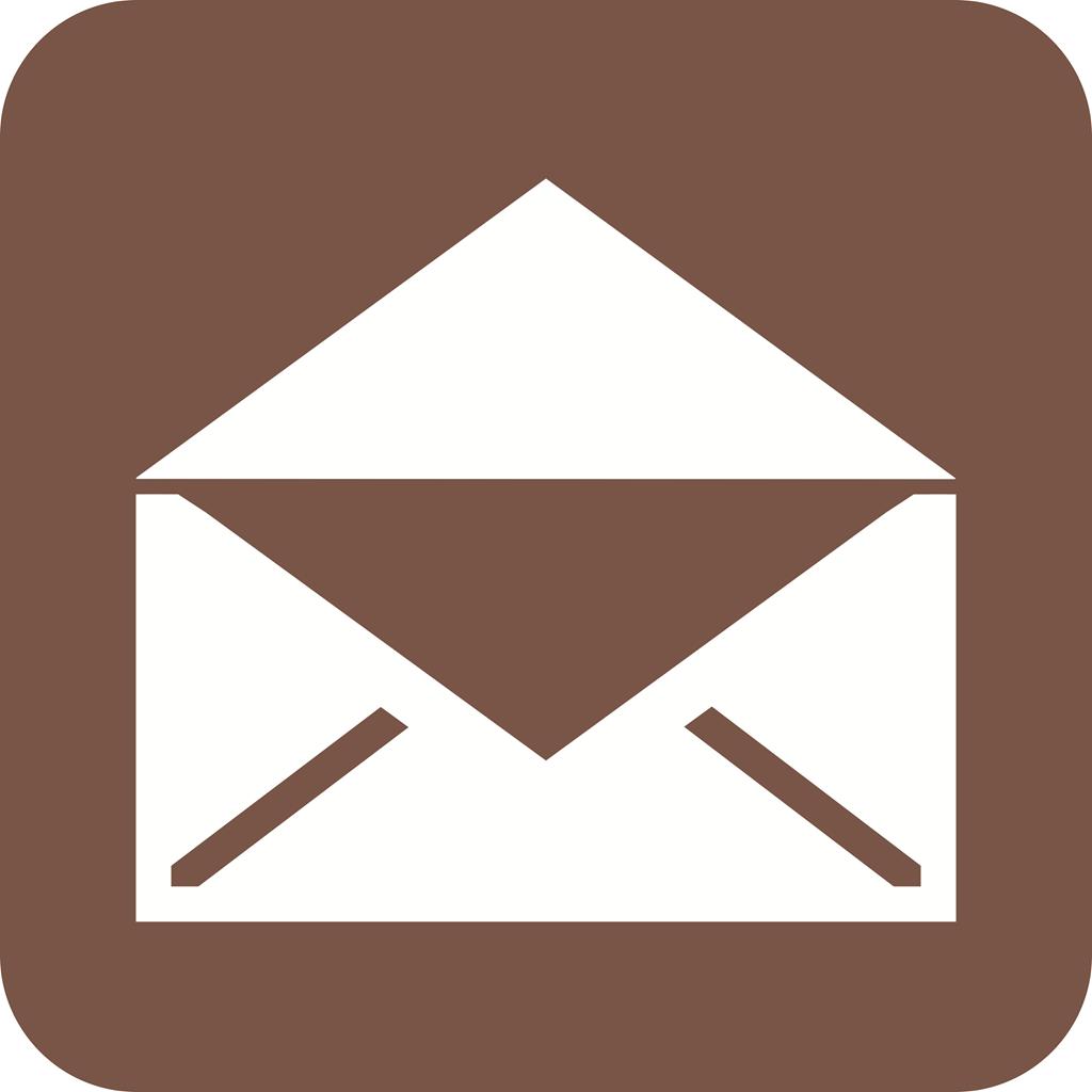 Mail II Flat Round Corner Icon - IconBunny