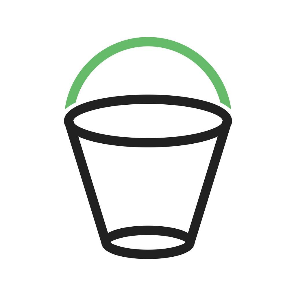 Sand bucket Line Green Black Icon - IconBunny