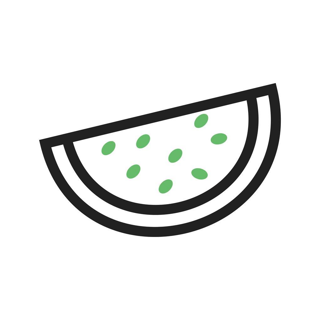 Watermeloon Line Green Black Icon - IconBunny