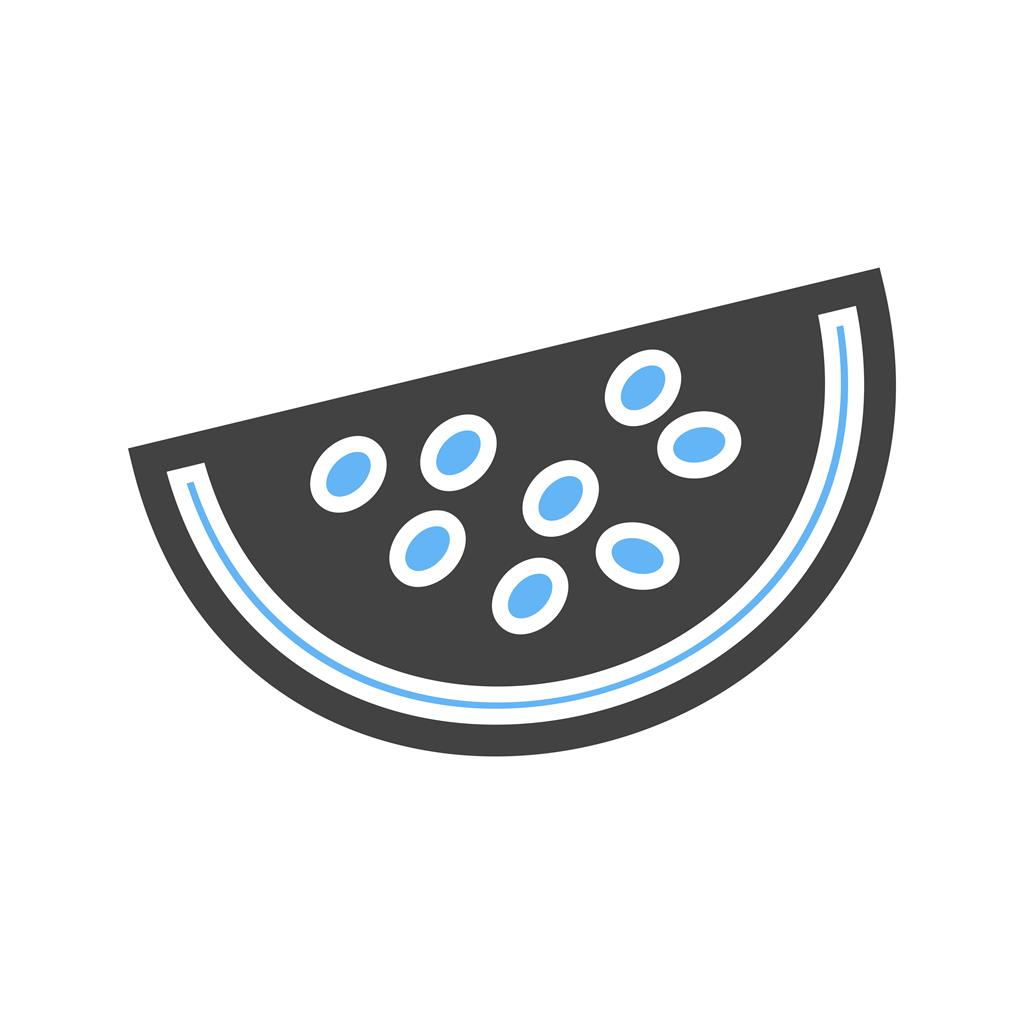 Watermeloon Blue Black Icon - IconBunny