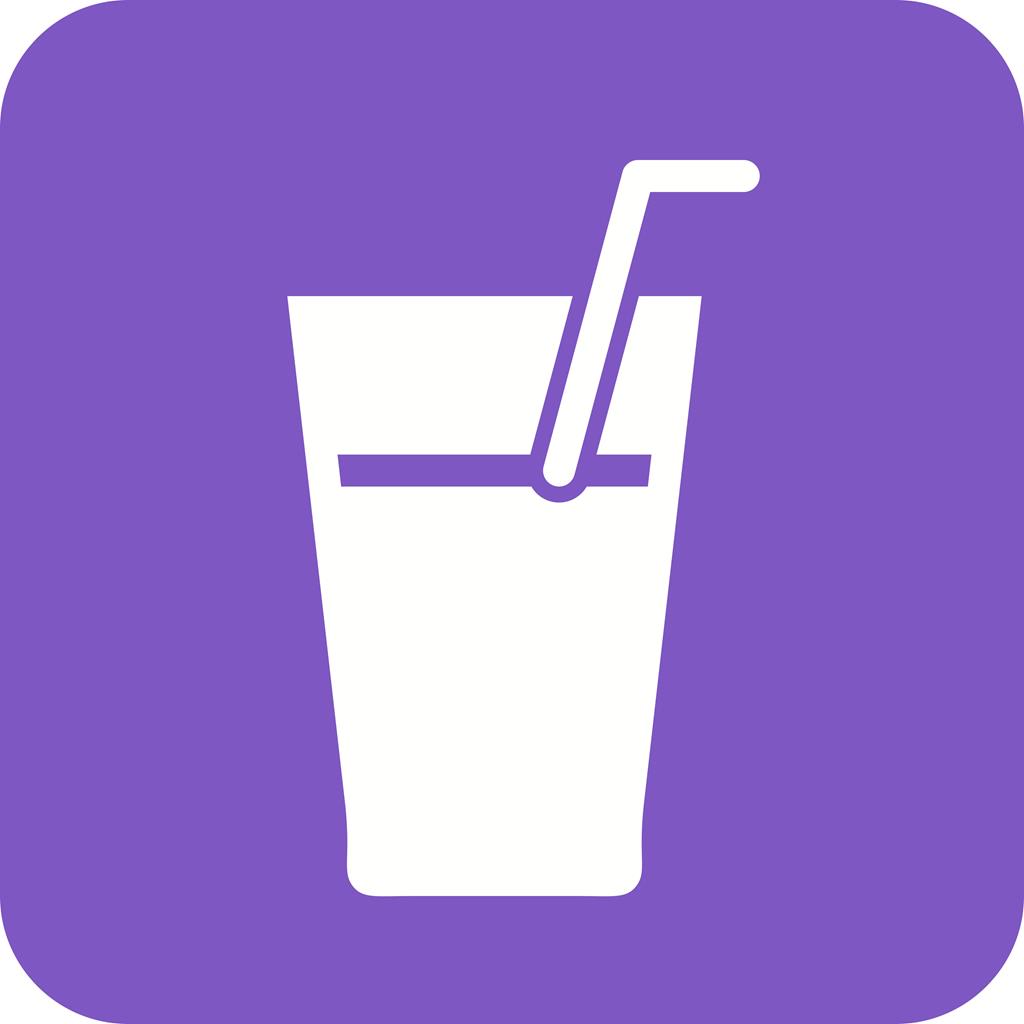 Soft drink Flat Round Corner Icon - IconBunny