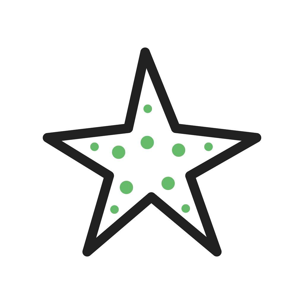 Starfish Line Green Black Icon - IconBunny