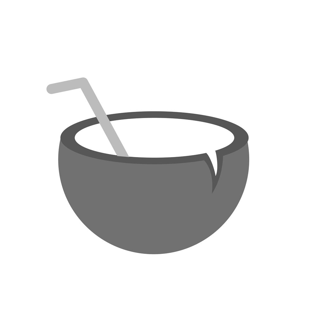 Coconut drink Greyscale Icon - IconBunny
