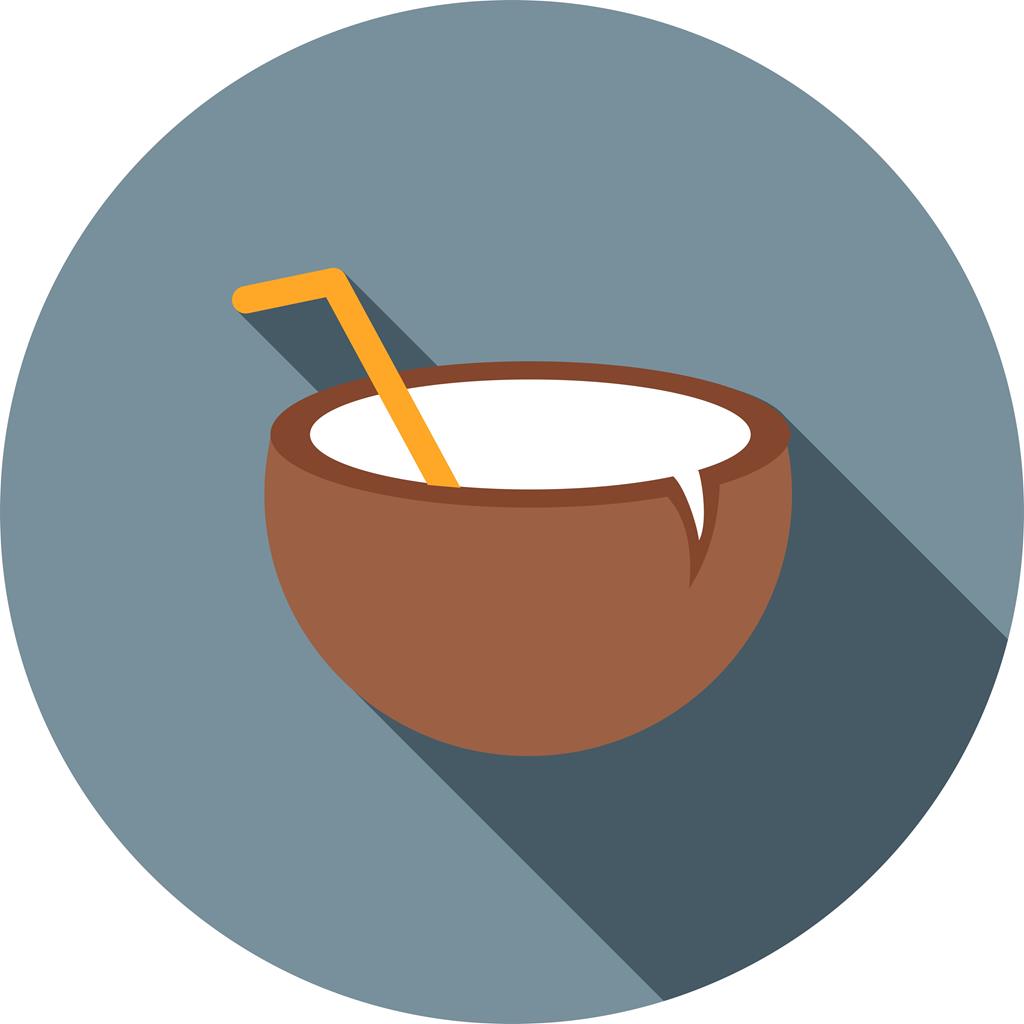 Coconut drink Flat Shadowed Icon - IconBunny