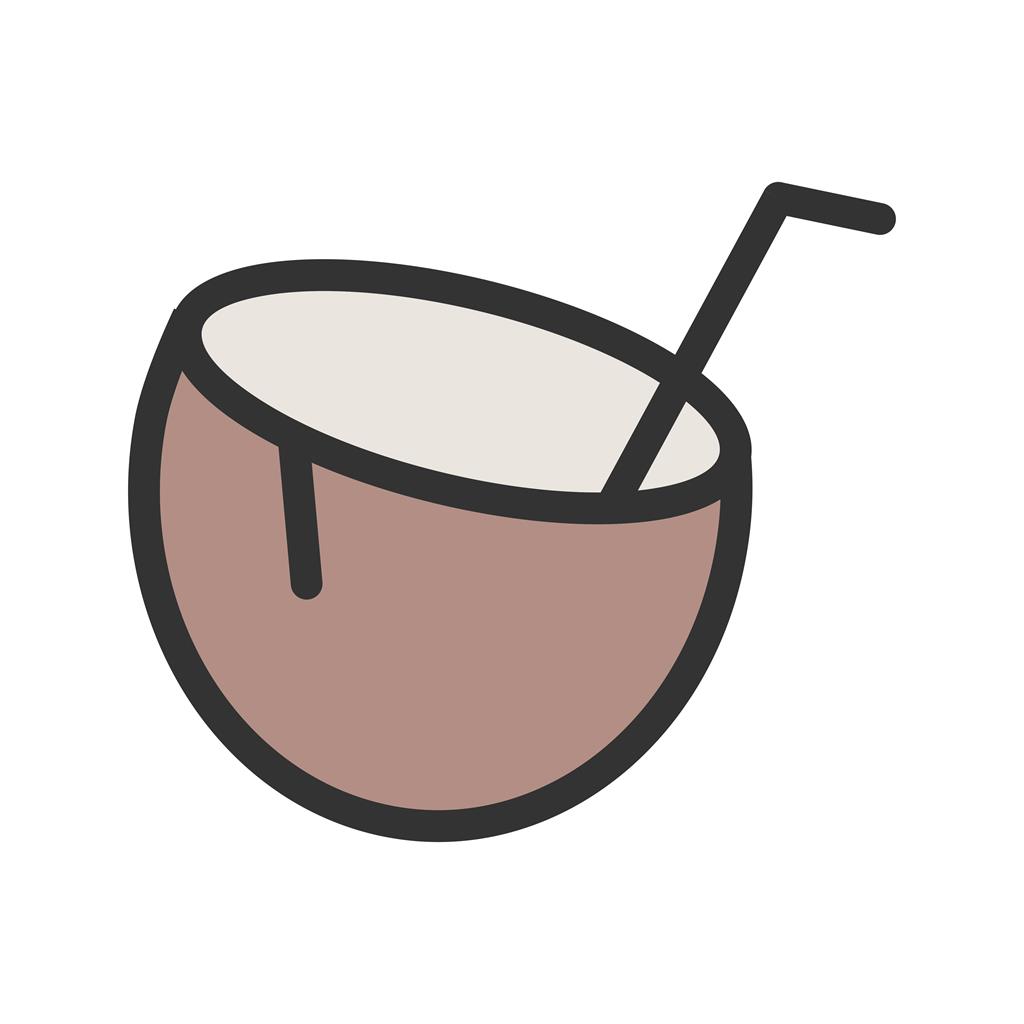 Coconut drink Line Filled Icon - IconBunny