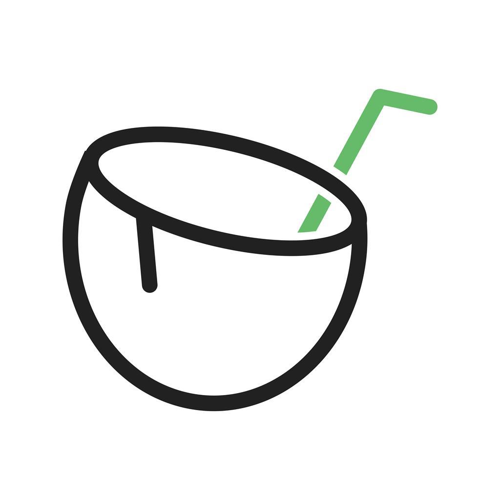 Coconut drink Line Green Black Icon - IconBunny