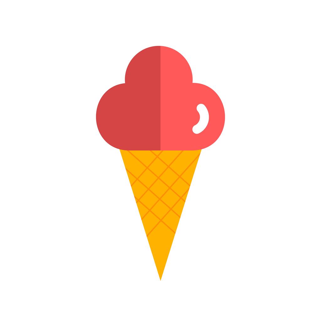 Cone icecream Flat Multicolor Icon - IconBunny