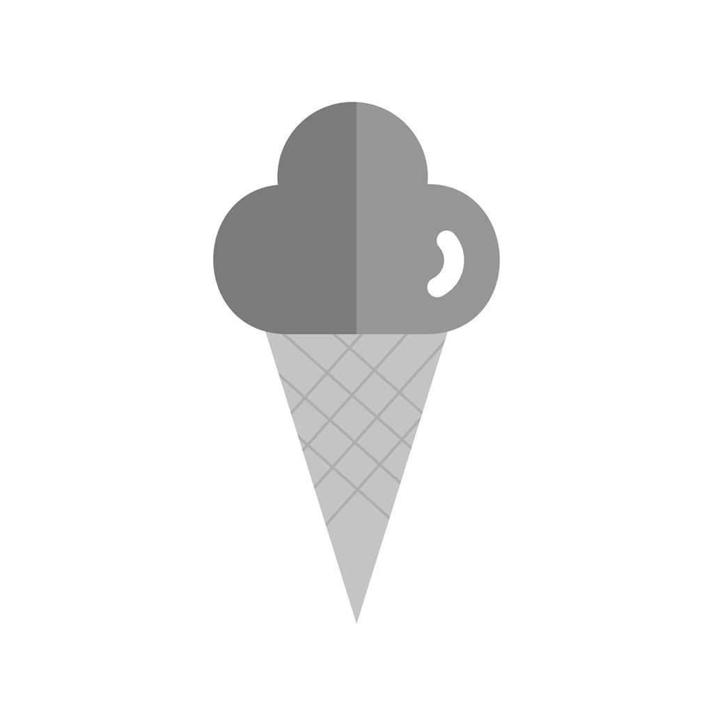 Cone icecream Greyscale Icon - IconBunny