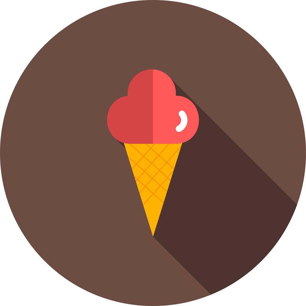 Cone icecream Flat Shadowed Icon - IconBunny