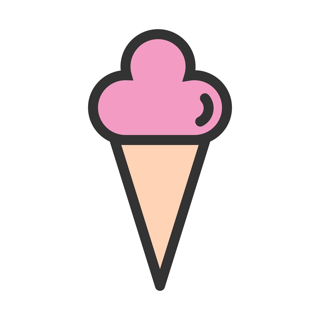 Cone icecream Line Filled Icon - IconBunny