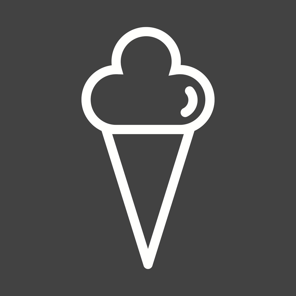 Cone icecream Line Inverted Icon - IconBunny