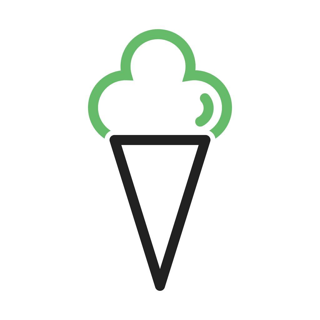 Cone icecream Line Green Black Icon - IconBunny