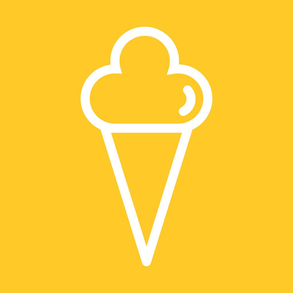Cone icecream Line Multicolor B/G Icon - IconBunny