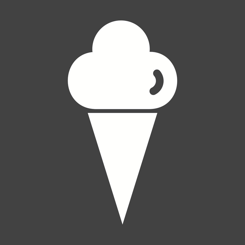 Cone icecream Glyph Inverted Icon - IconBunny