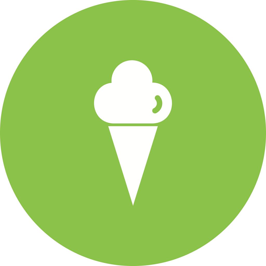 Cone icecream Flat Round Icon - IconBunny