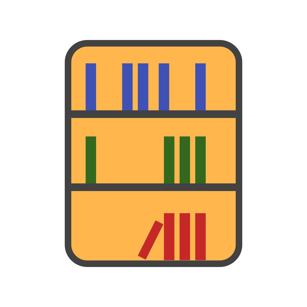 Library Flat Multicolor Icon - IconBunny