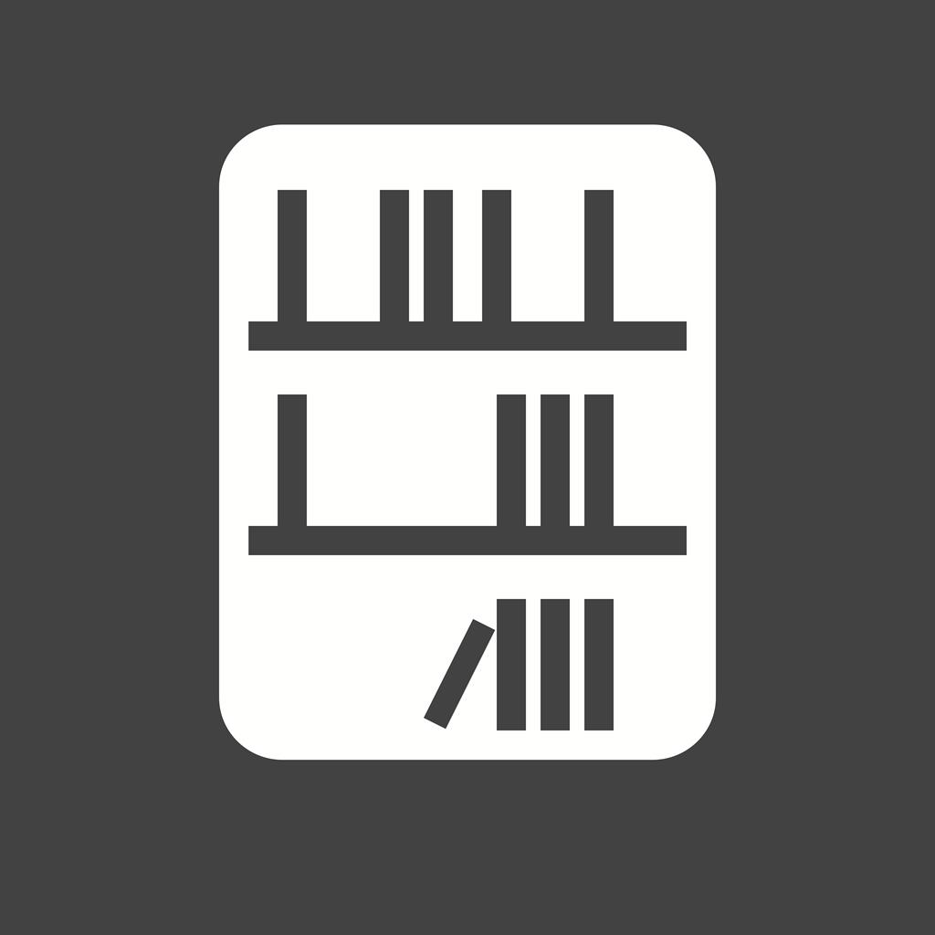 Library Glyph Inverted Icon - IconBunny