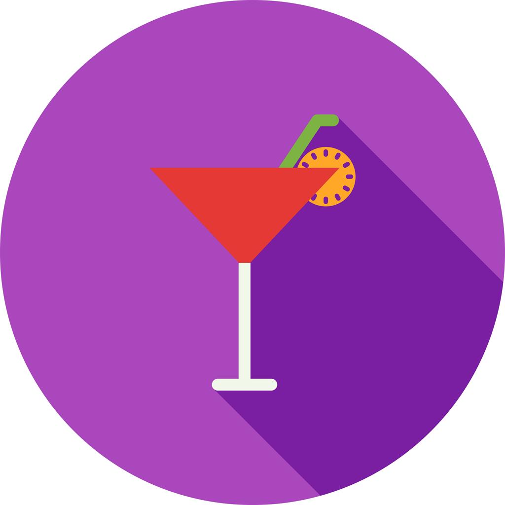 Cocktail Flat Shadowed Icon - IconBunny