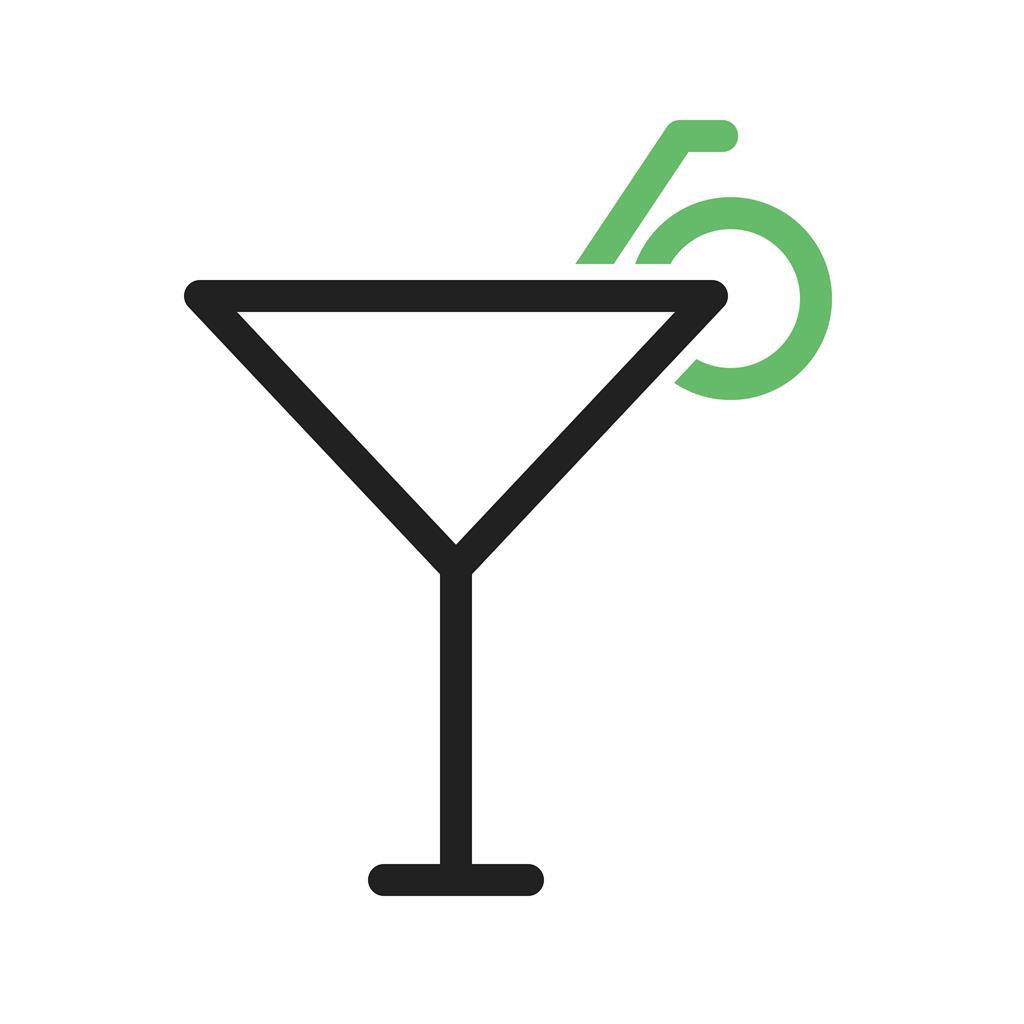 Cocktail Line Green Black Icon - IconBunny