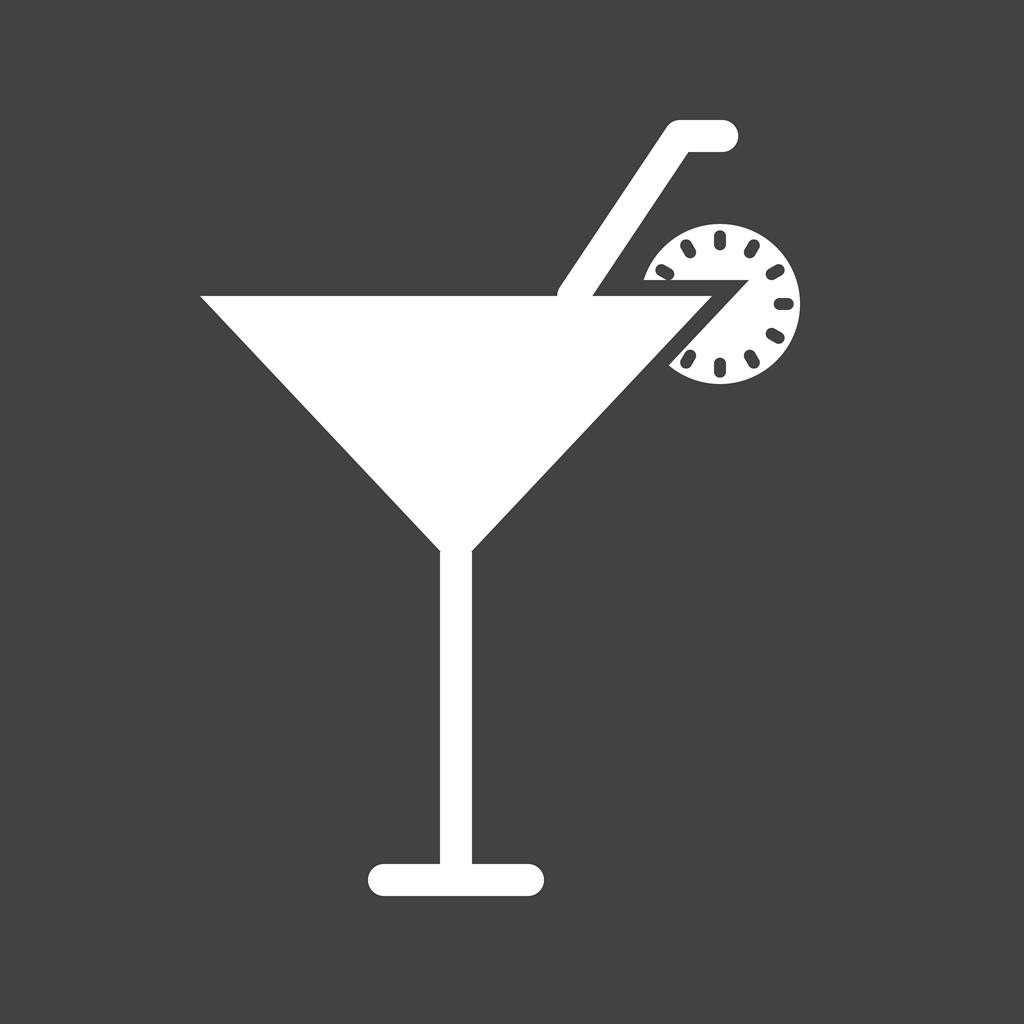 Cocktail Glyph Inverted Icon - IconBunny