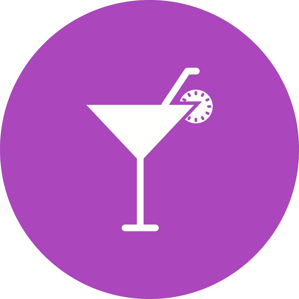 Cocktail Flat Round Icon - IconBunny