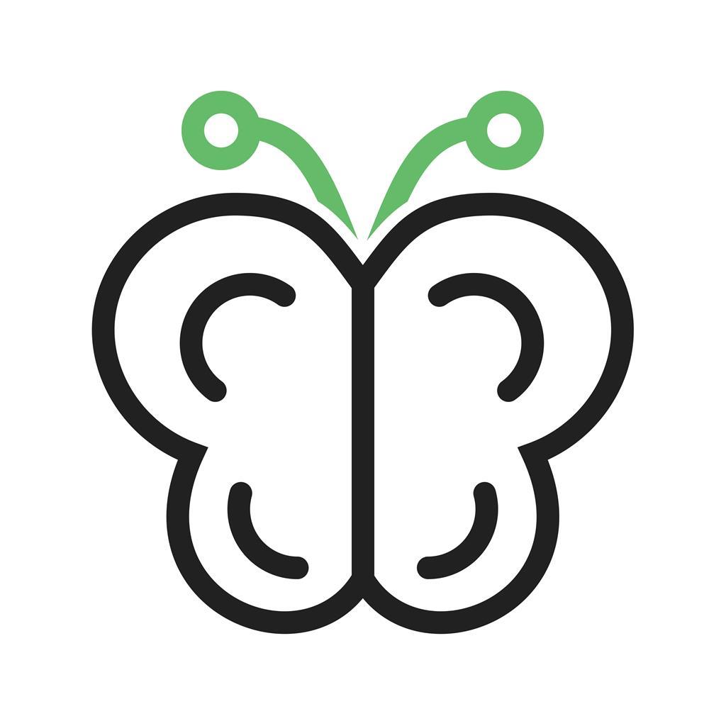 Butterfly Line Green Black Icon - IconBunny