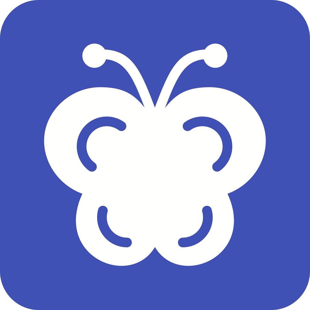 Butterfly Flat Round Corner Icon - IconBunny