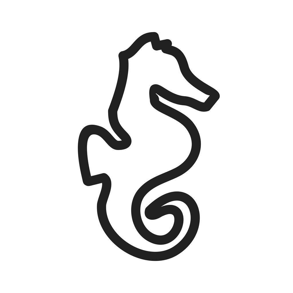 Seahorse Line Icon - IconBunny