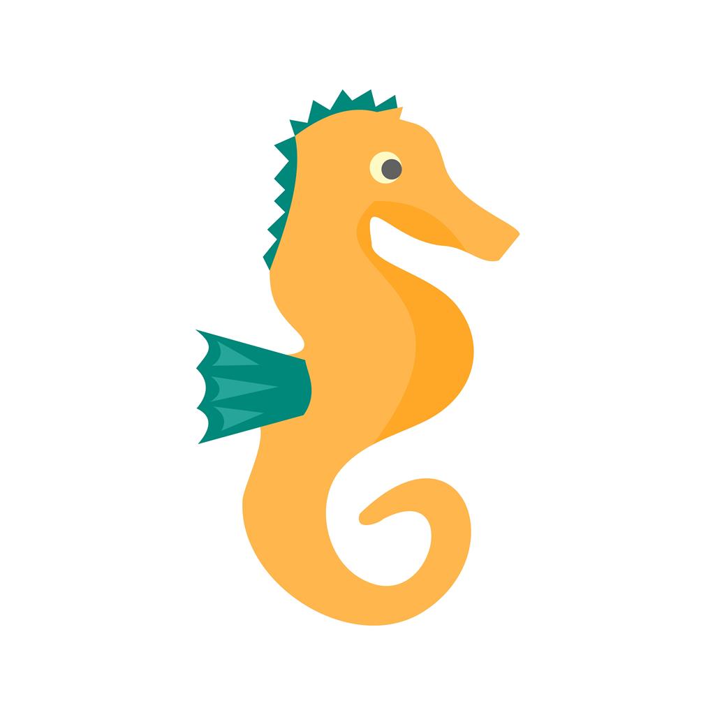 Seahorse Flat Multicolor Icon - IconBunny