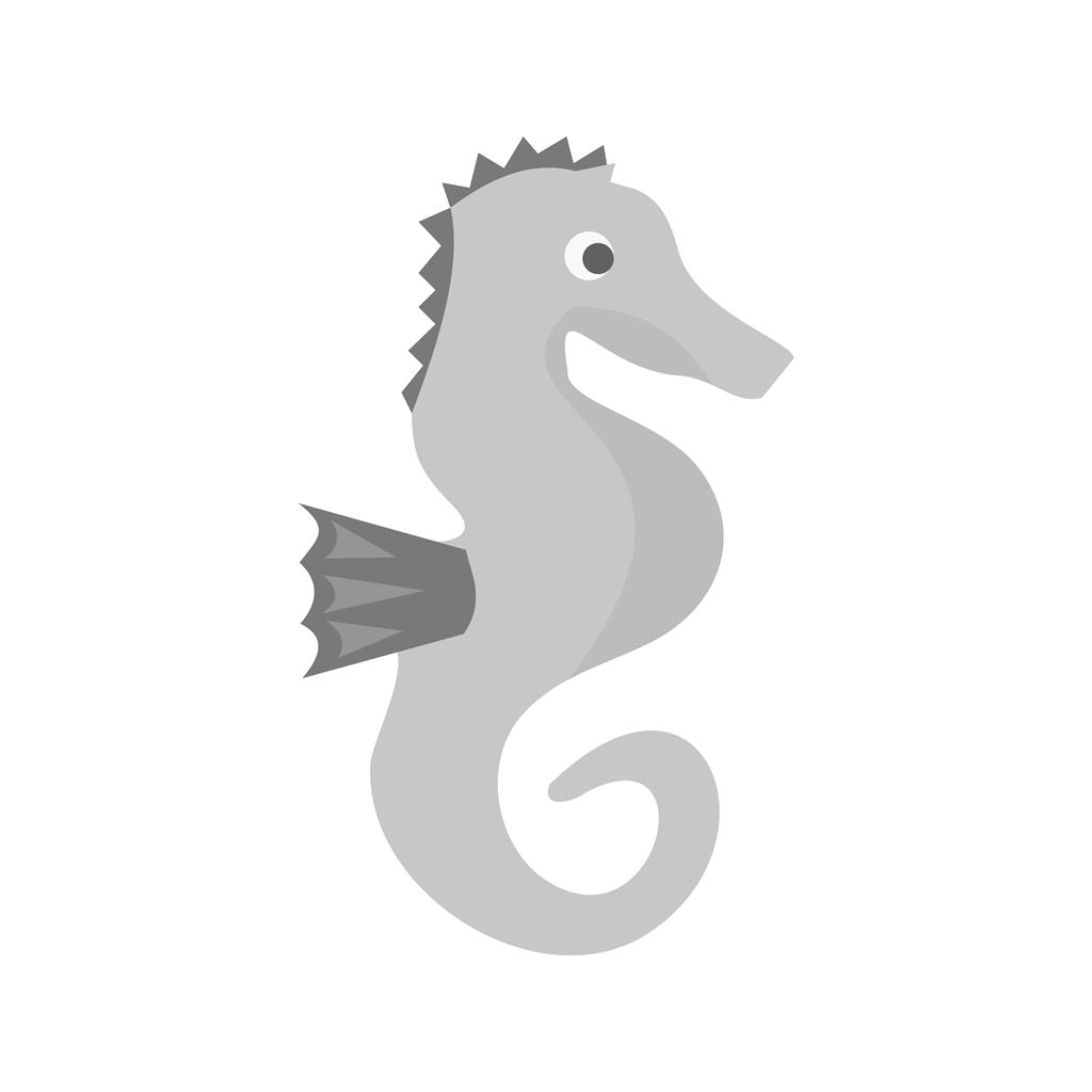 Seahorse Greyscale Icon - IconBunny