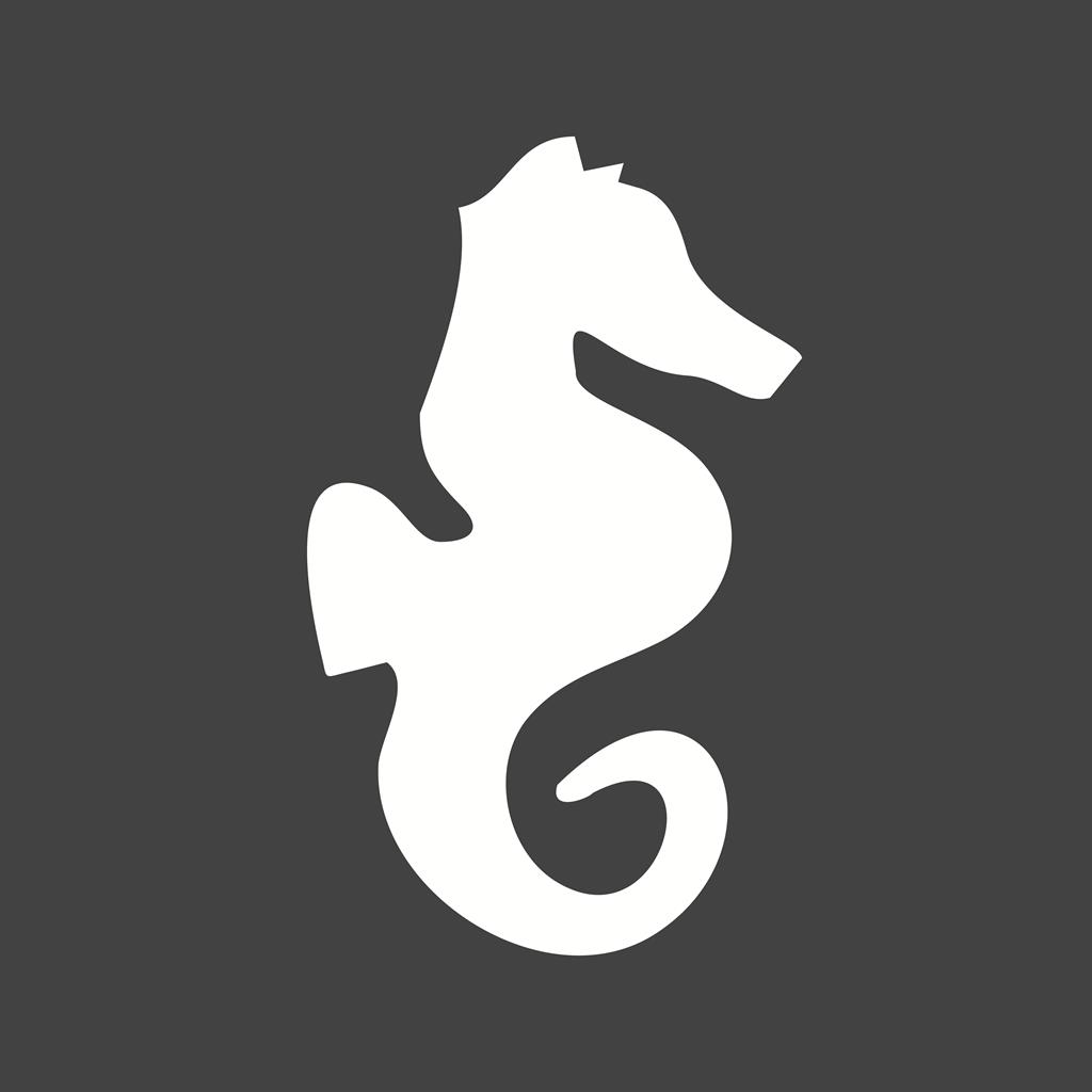 Seahorse Glyph Inverted Icon - IconBunny