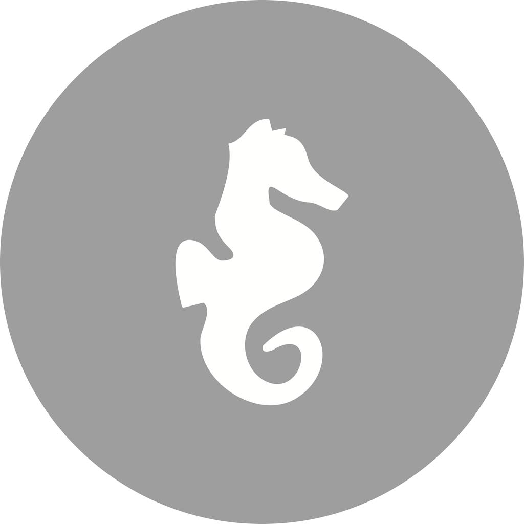 Seahorse Flat Round Icon - IconBunny