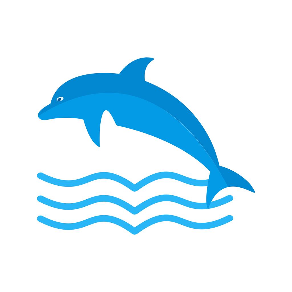 Dolphin Flat Multicolor Icon - IconBunny