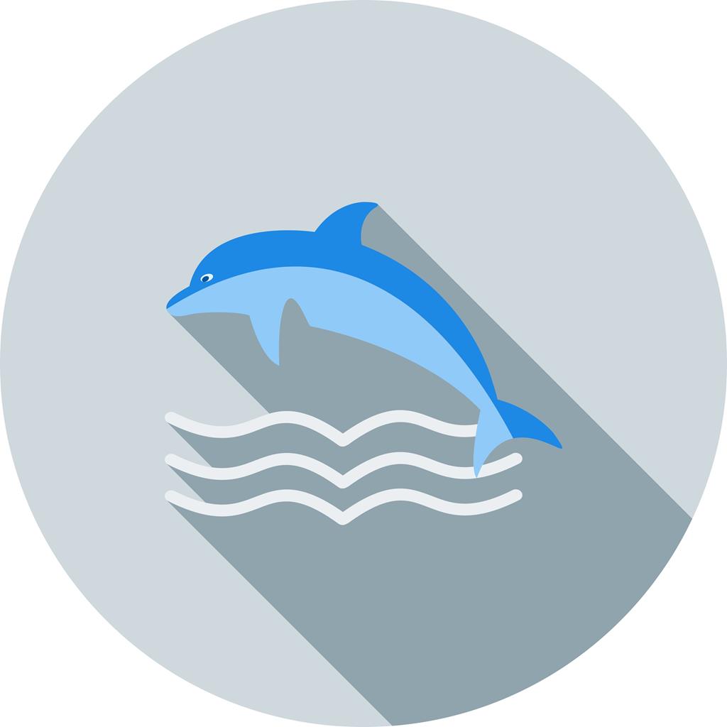Dolphin Flat Shadowed Icon - IconBunny