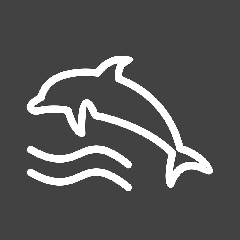 Dolphin Line Inverted Icon - IconBunny