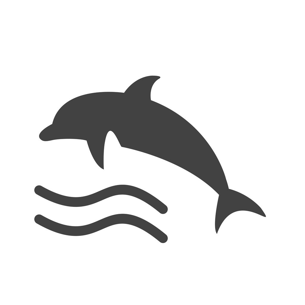 Dolphin Glyph Icon - IconBunny