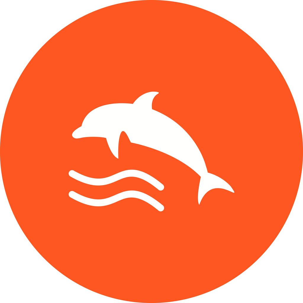 Dolphin Flat Round Icon - IconBunny