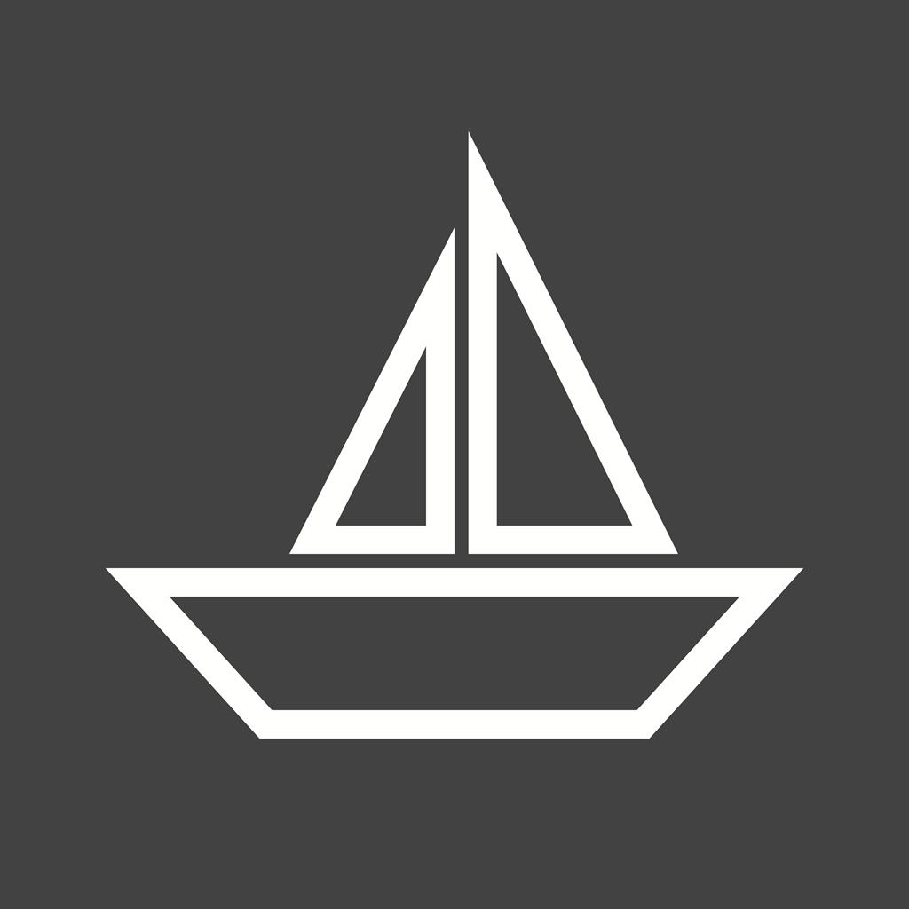Boat Line Inverted Icon - IconBunny