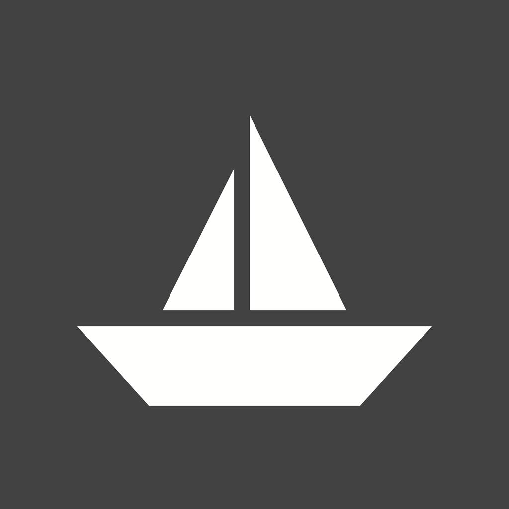 Boat Glyph Inverted Icon - IconBunny