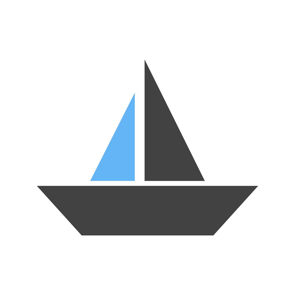 Boat Blue Black Icon - IconBunny