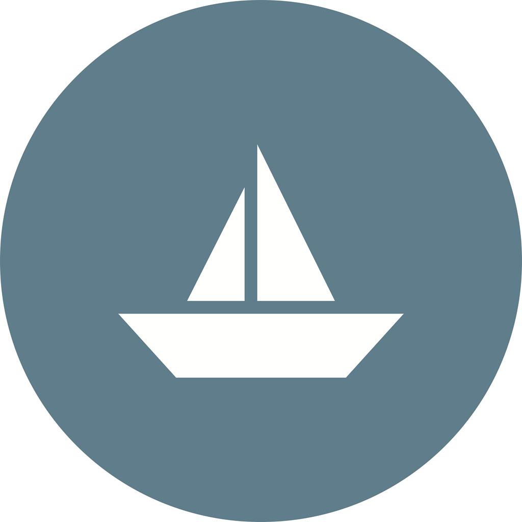 Boat Flat Round Icon - IconBunny