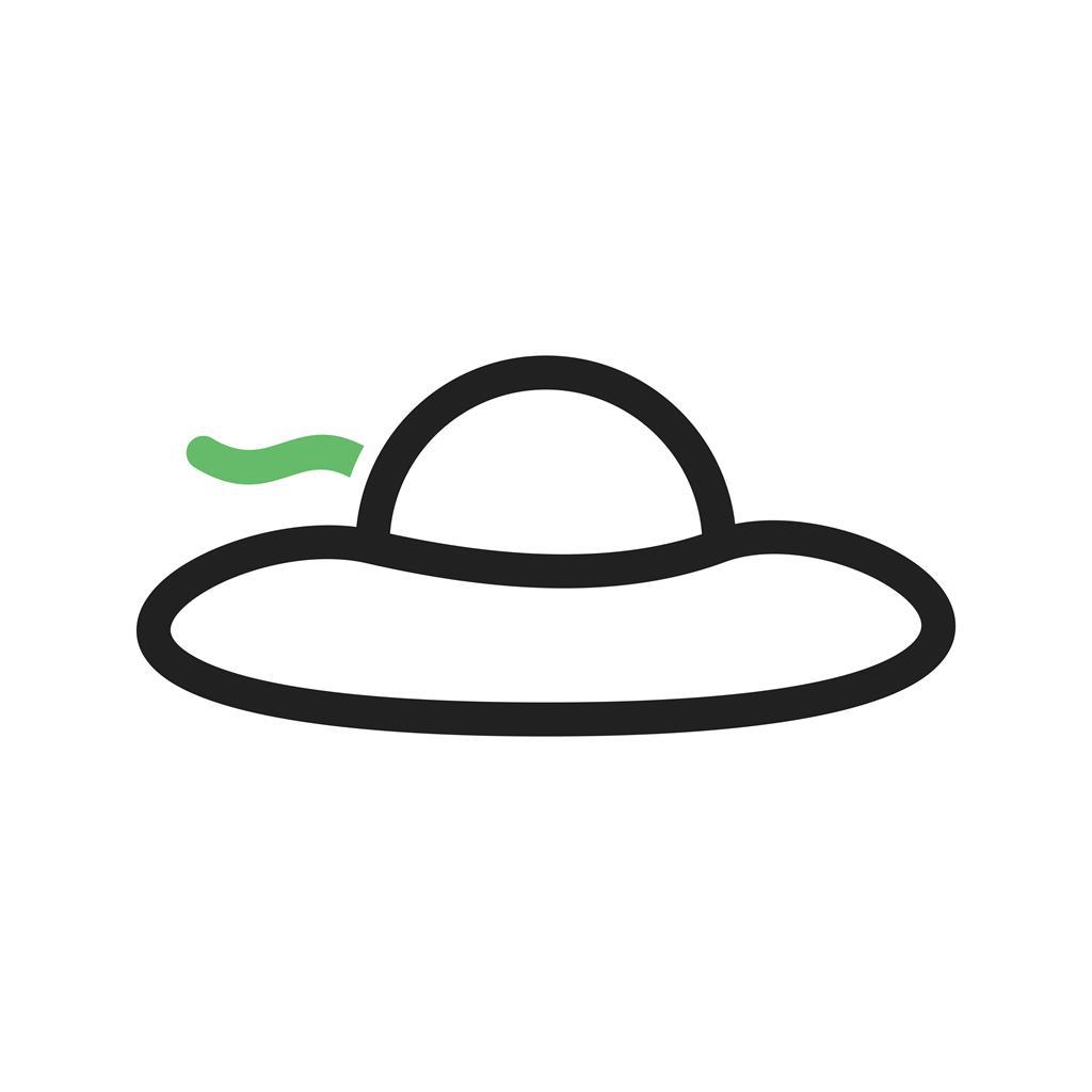 Hat II Line Green Black Icon - IconBunny