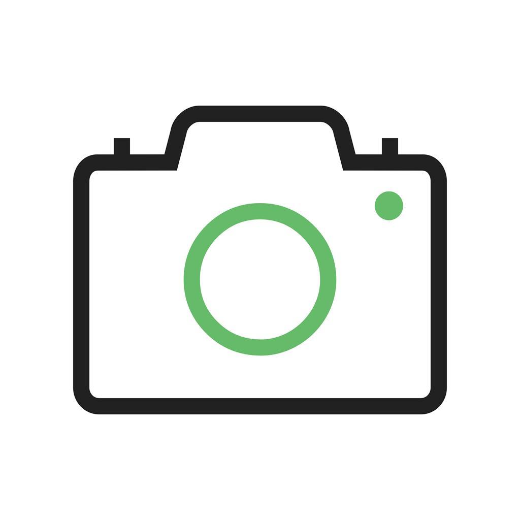 Camera Line Green Black Icon - IconBunny