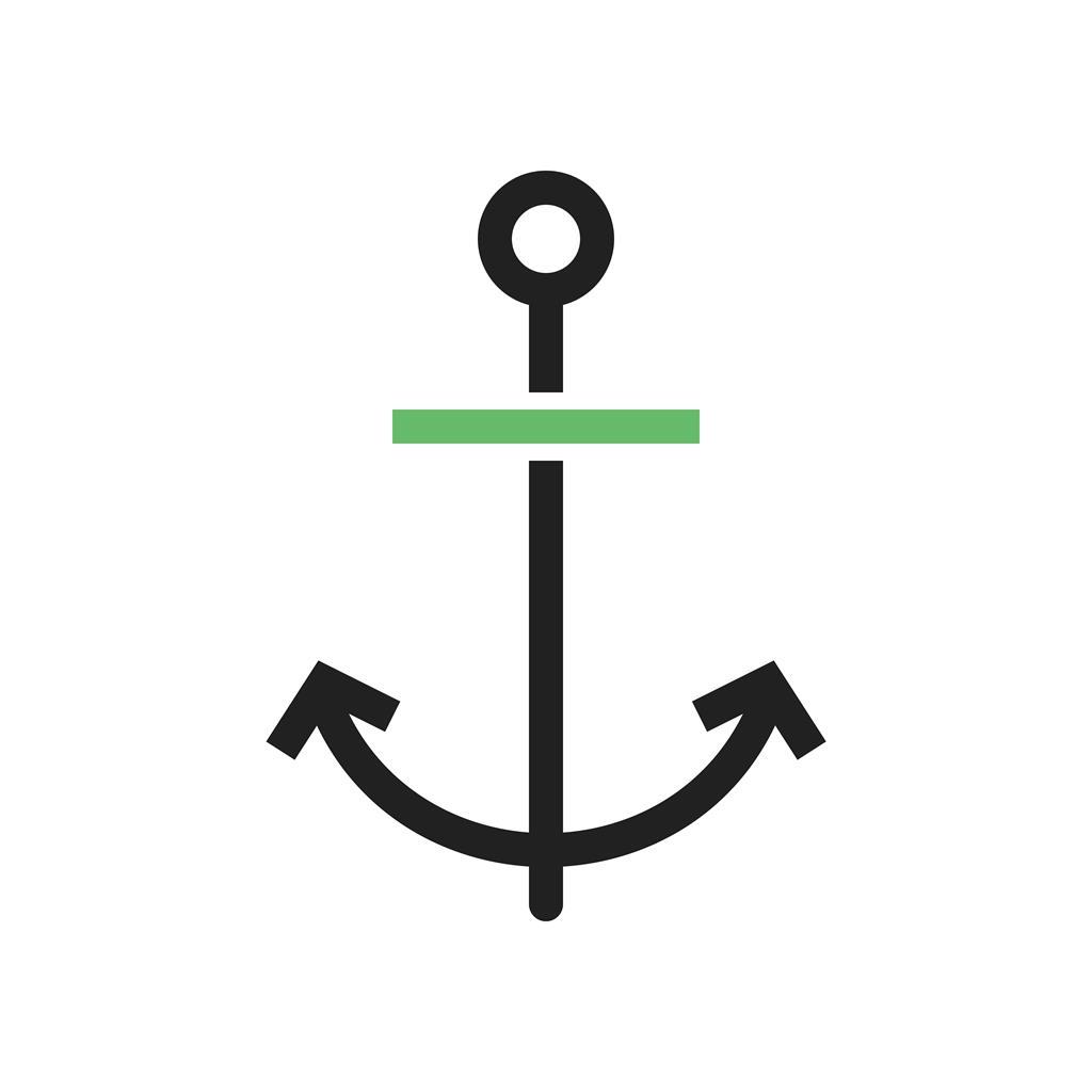Anchor Line Green Black Icon - IconBunny