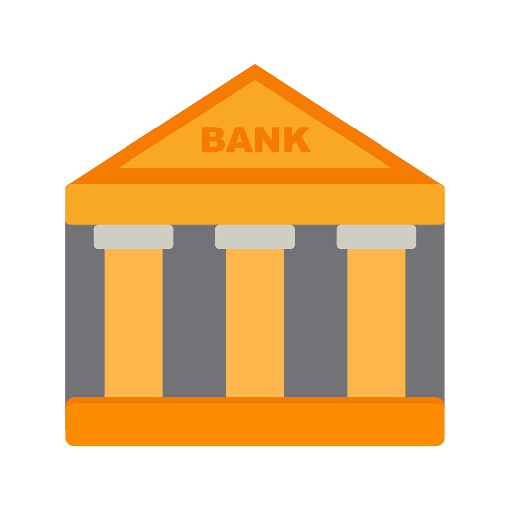 Bank Flat Multicolor Icon - IconBunny